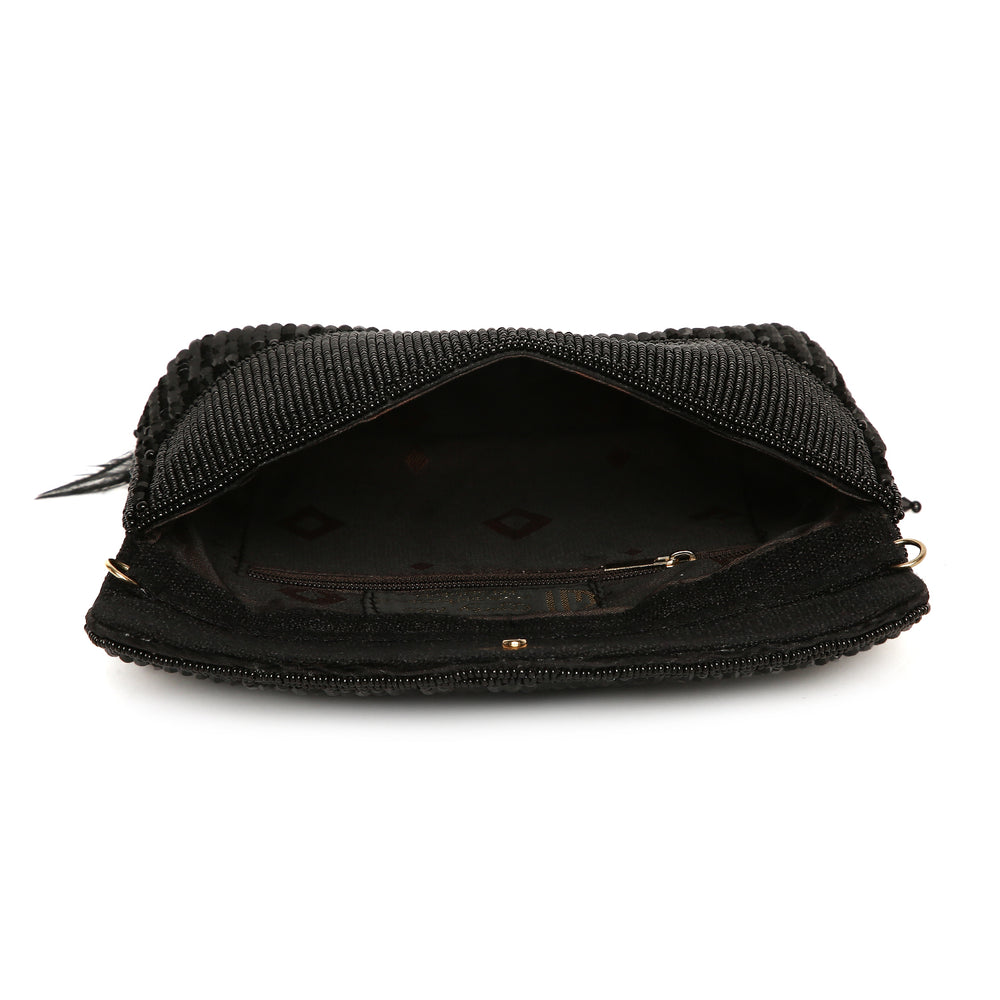 Annie Black Fur Clutch Bag