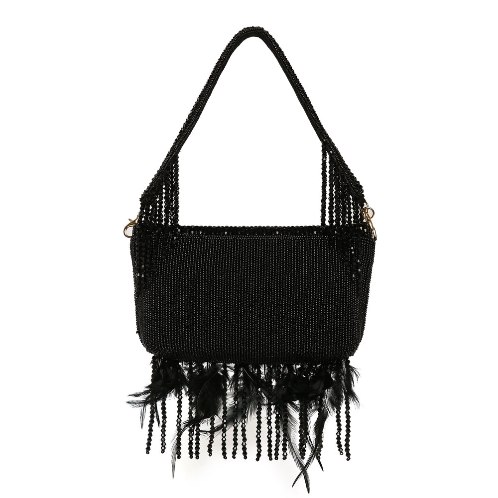 Annie Black Fur Clutch Bag