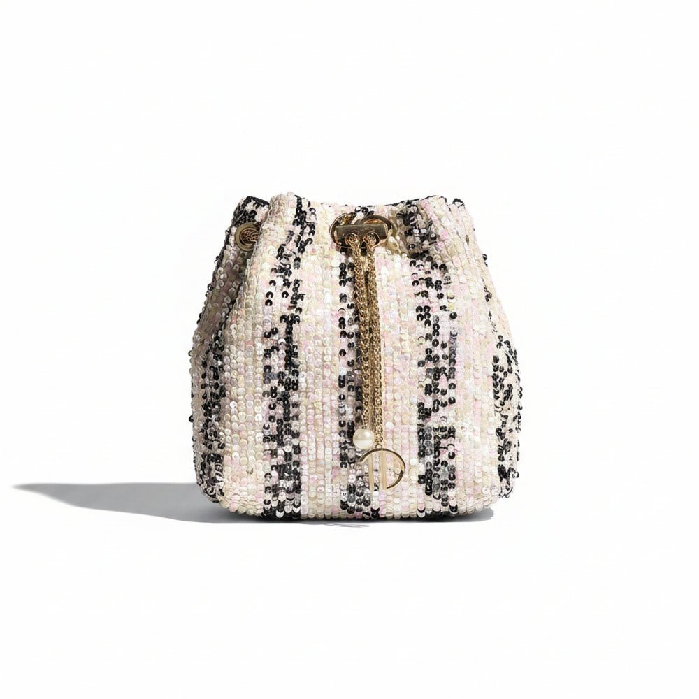 Glittoria Black White Bucket Bag