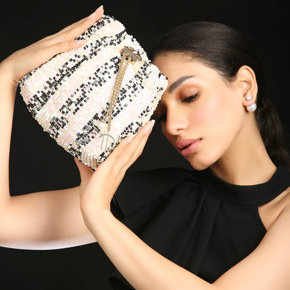 Black White Bucket Bag