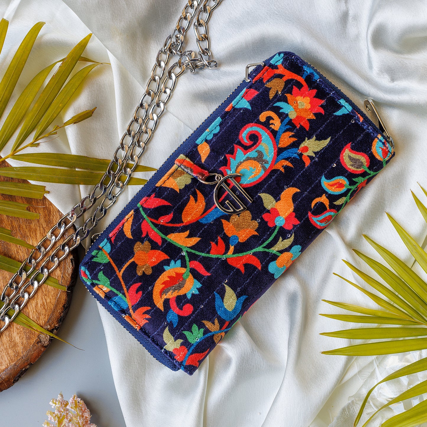 Blue Suede Flora and Fauna Wallet