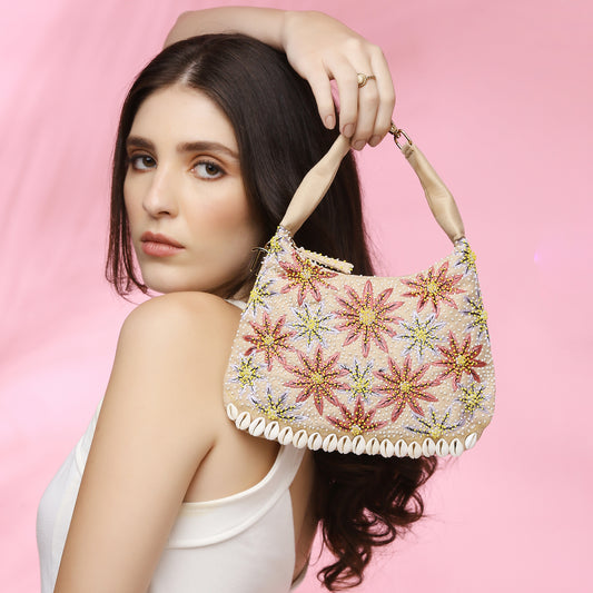 Kashida Boho Mini Off-white Handbag