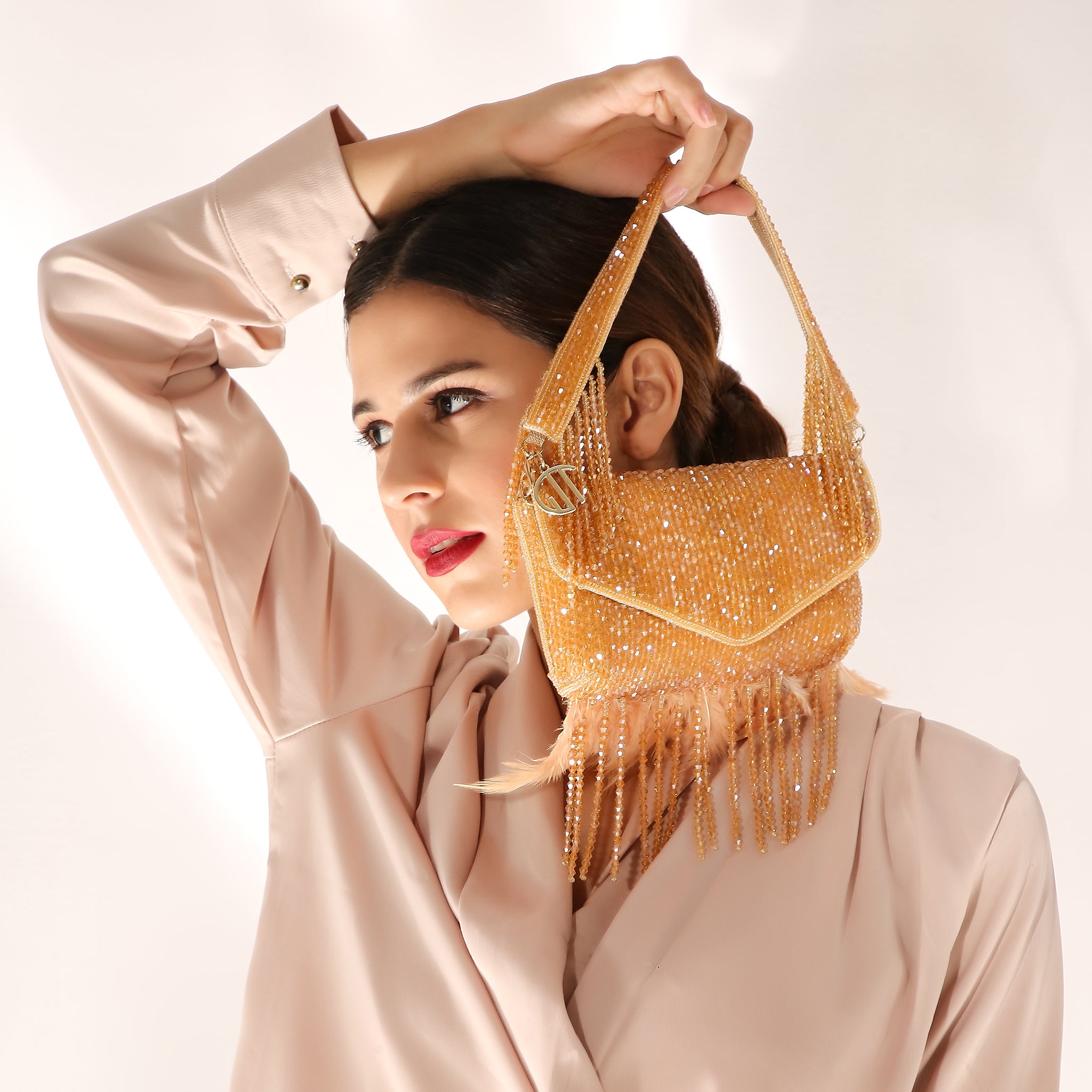 Annie GoldFur Clutch Bag