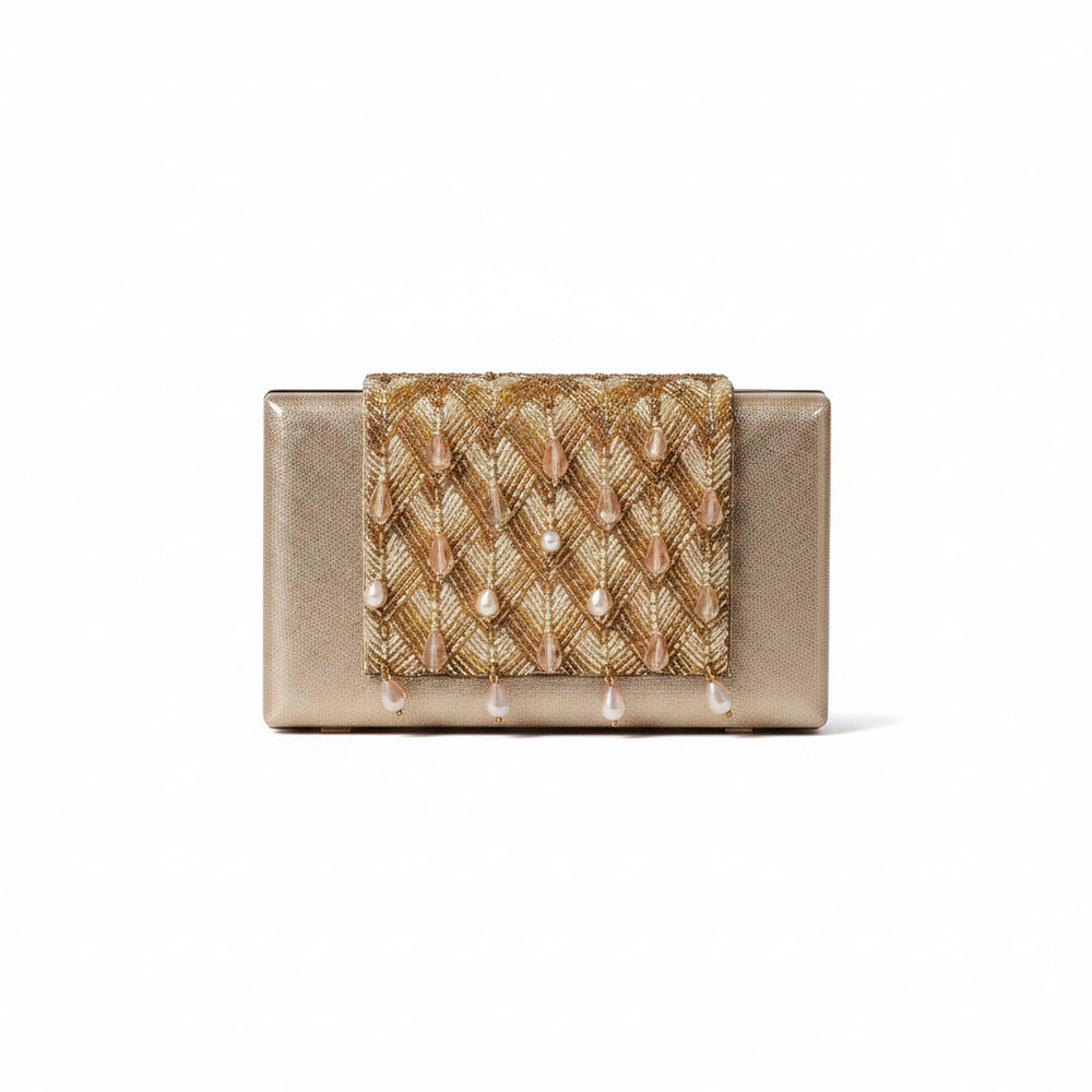 Chloee Rosegold Box Clutch