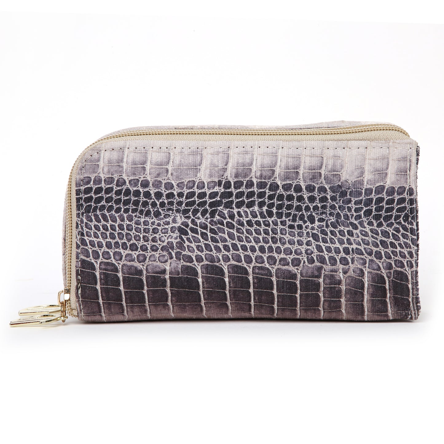 Beige Crocodile Print Sunglass Cover