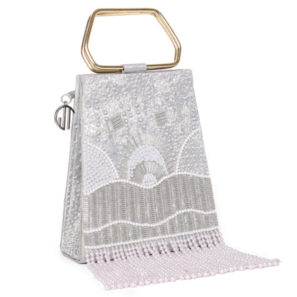 Demi Silver Embellished Handbag