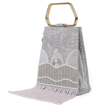 Demi Silver Embellished Handbag