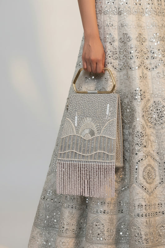 Demi Silver Embellished Handbag