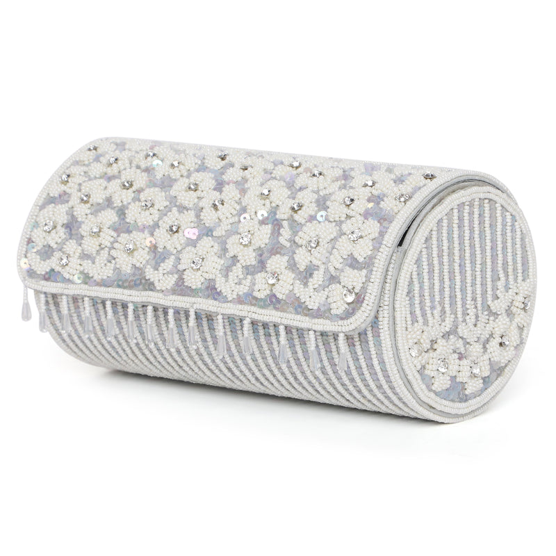 Anna Grey Cylindrical Clutch Bag