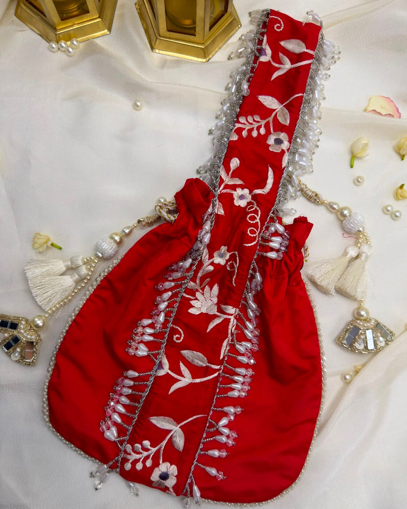 Parizaad Red Potli with Strap