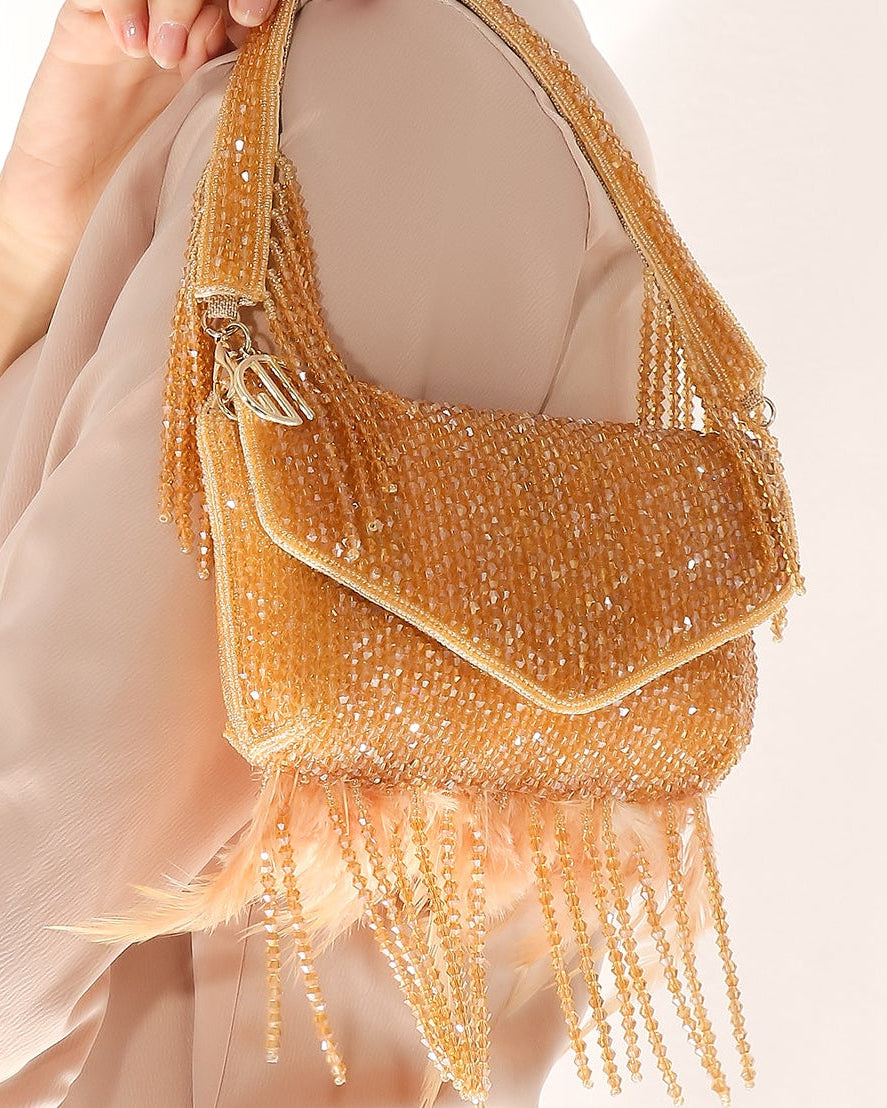 Annie GoldFur Clutch Bag