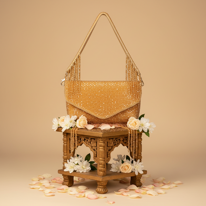 Annie GoldFur Clutch Bag