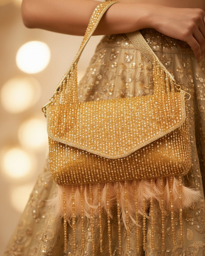 Annie GoldFur Clutch Bag