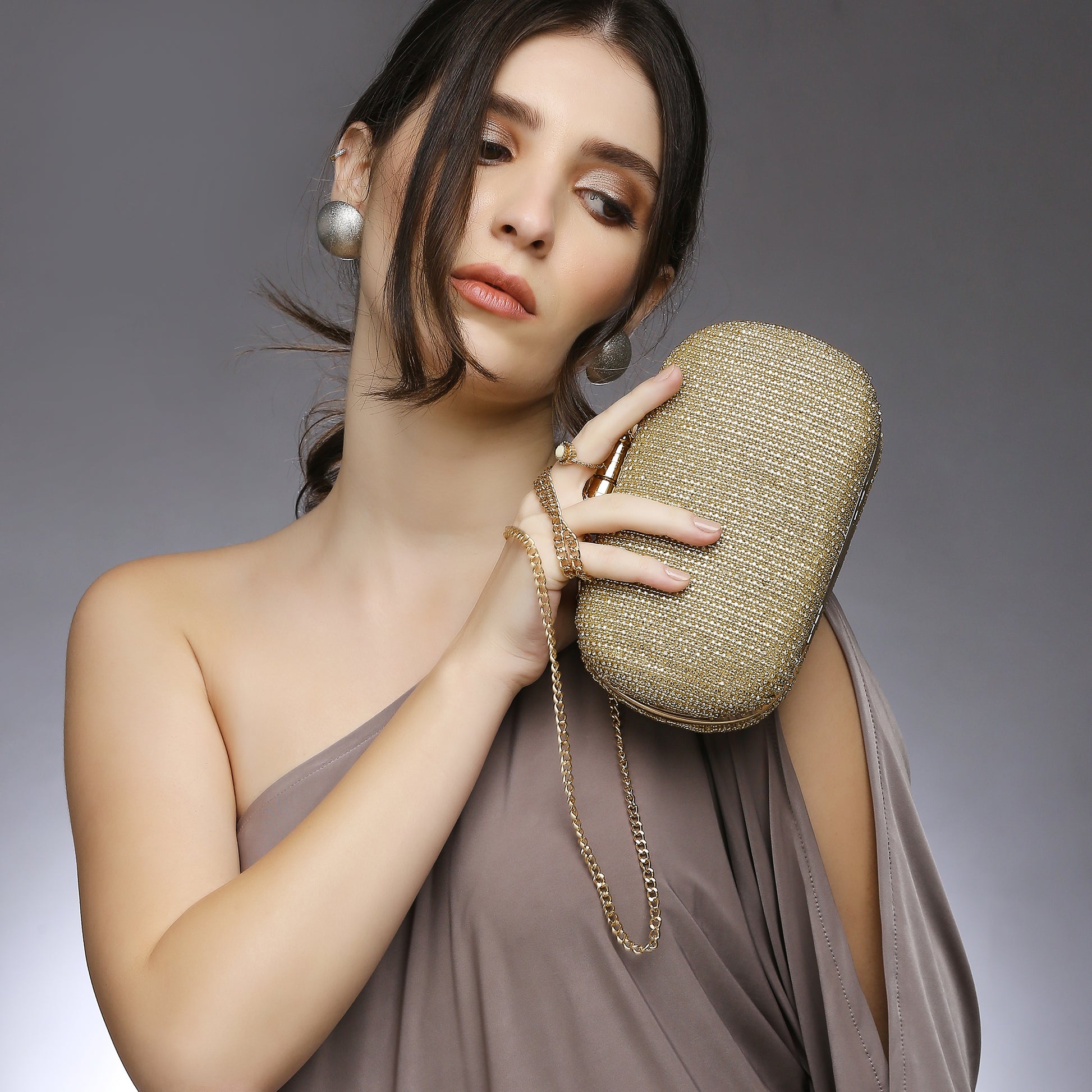 Juniper Gold embellished clutch