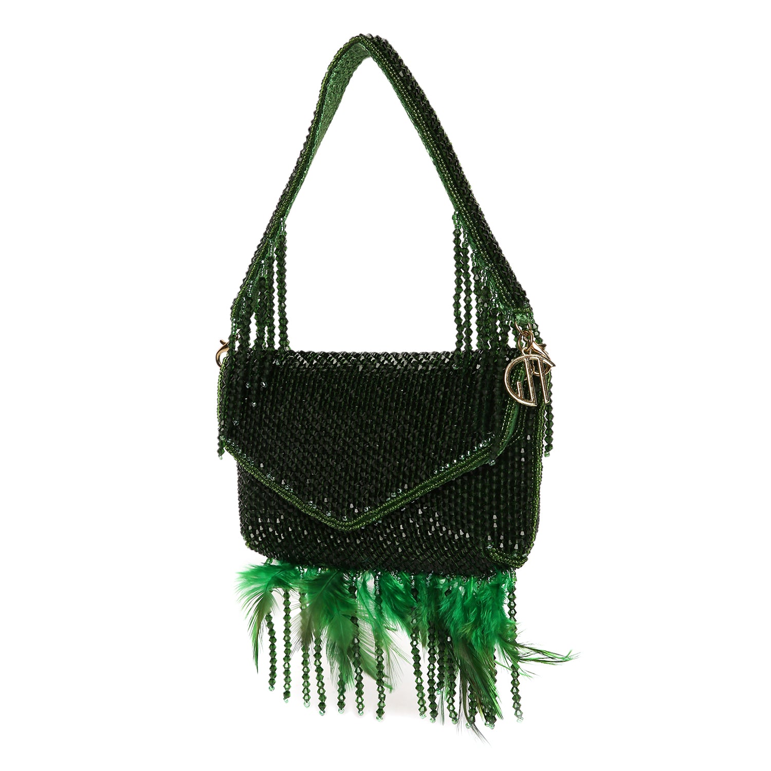 ladies green clutch bag