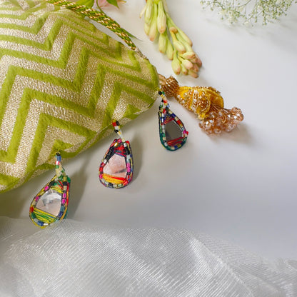 Green Silk Wave Design Potli 