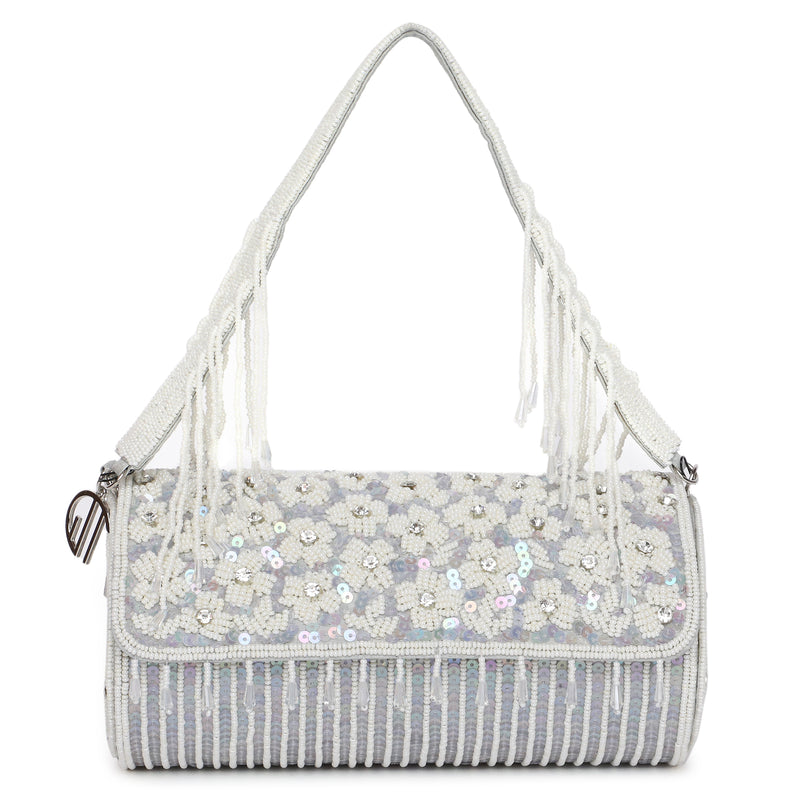 Anna Grey Cylindrical Clutch Bag