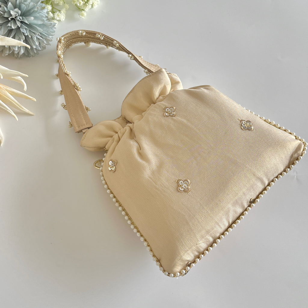 Beige Multi Colour Potli