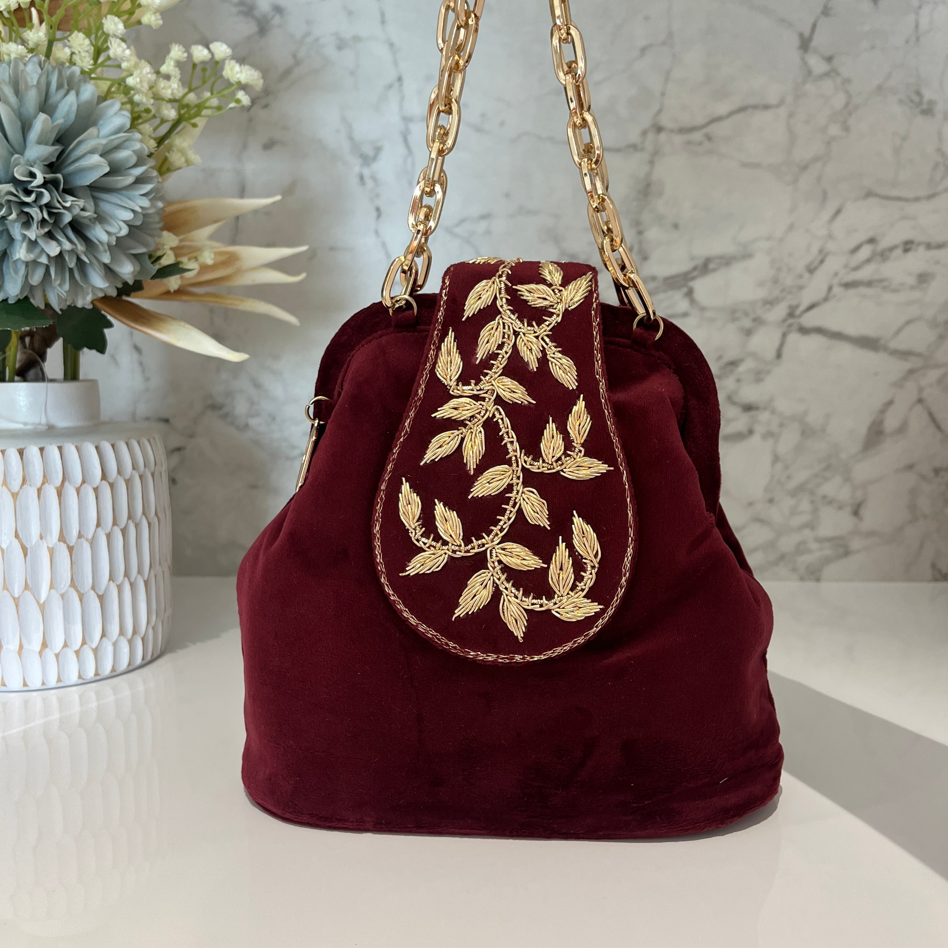 Zoey Red Velvet Handbag Quirky Tales