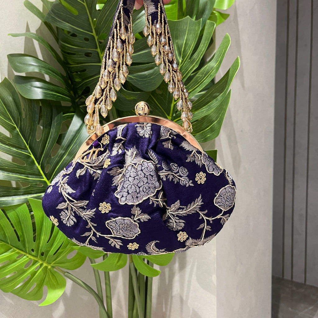 Banarasi Blue Purse