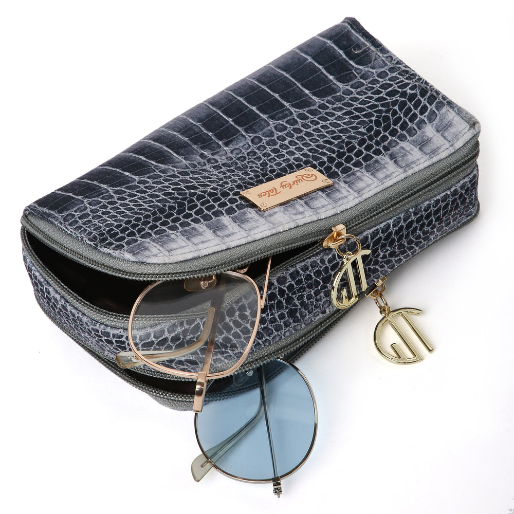 BLACK CROC PRINT SUNGLASS COVER