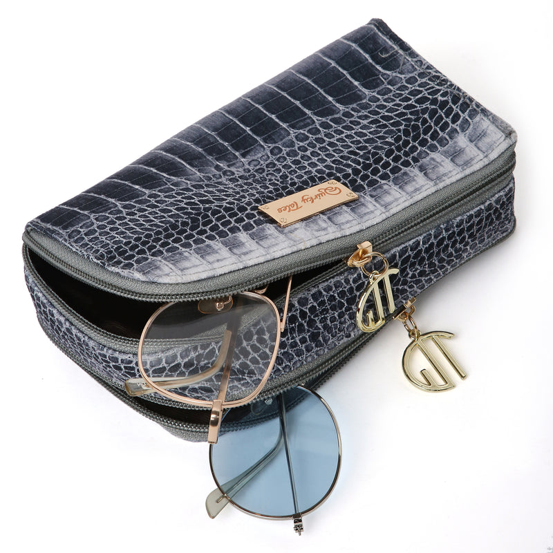 BLACK CROC PRINT SUNGLASS COVER