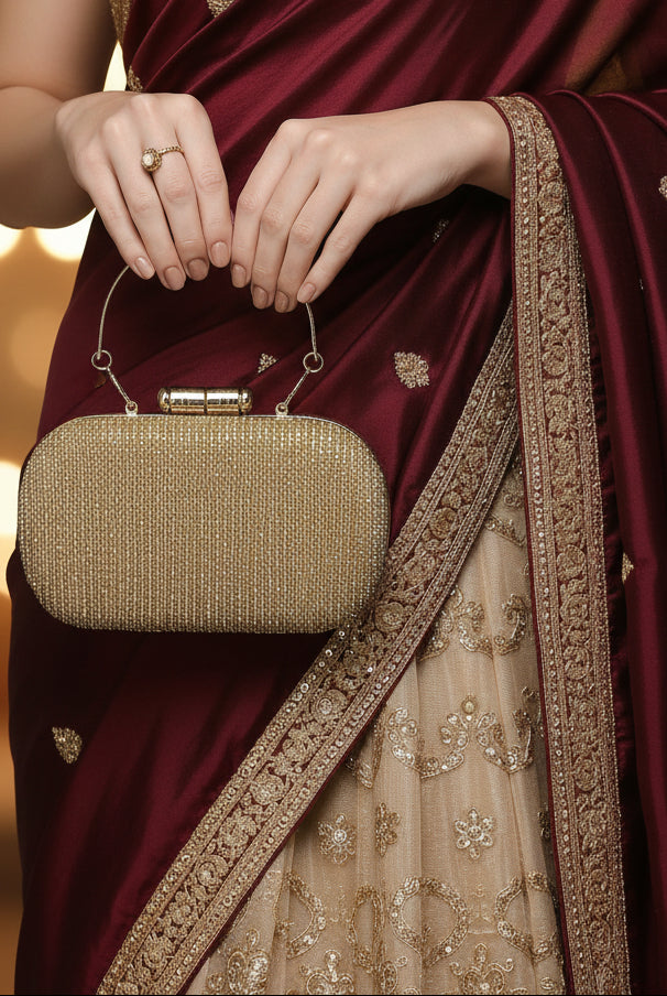 Juniper Gold embellished clutch