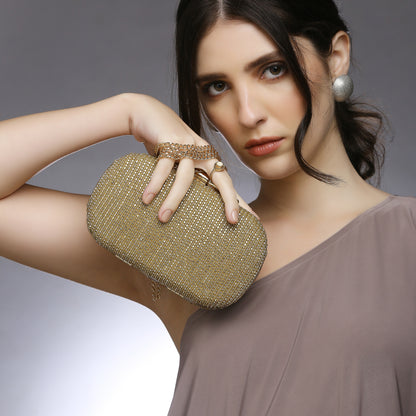 Juniper Gold embellished clutch