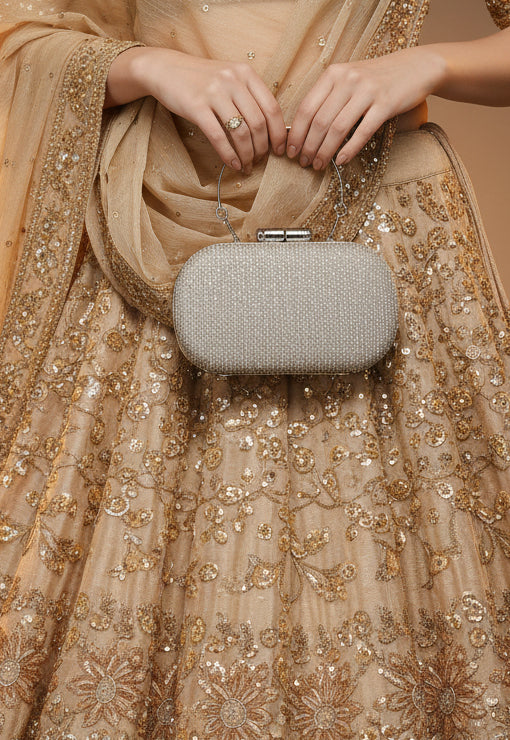 Juniper Silver embellished clutch
