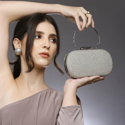 Juniper Silver Embellished Clutch