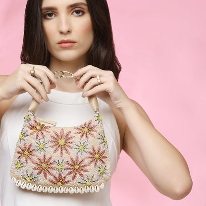 Kashida Boho Mini Off-white Handbag