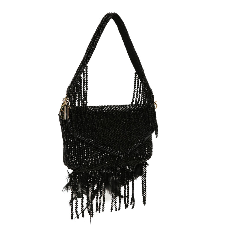 Annie Black Fur Clutch Bag