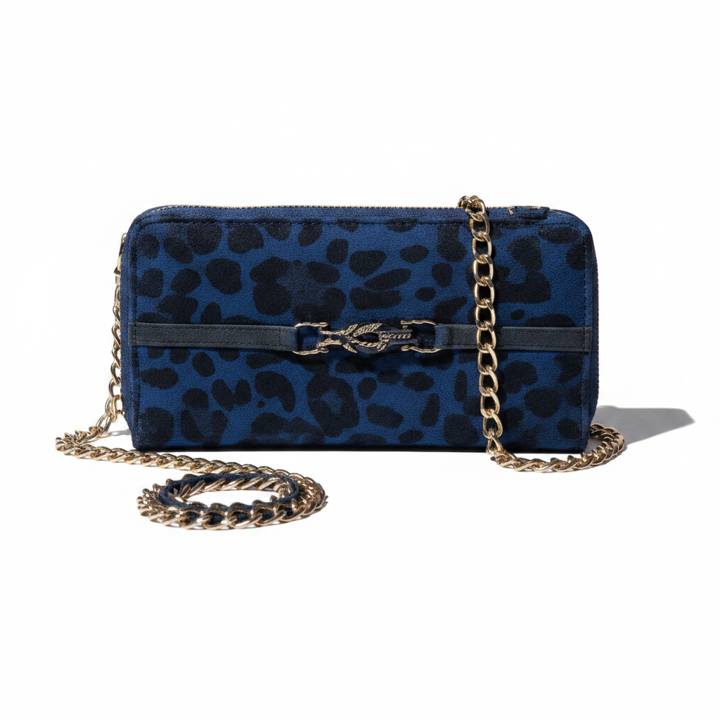 Leopard Print Blue Wallet