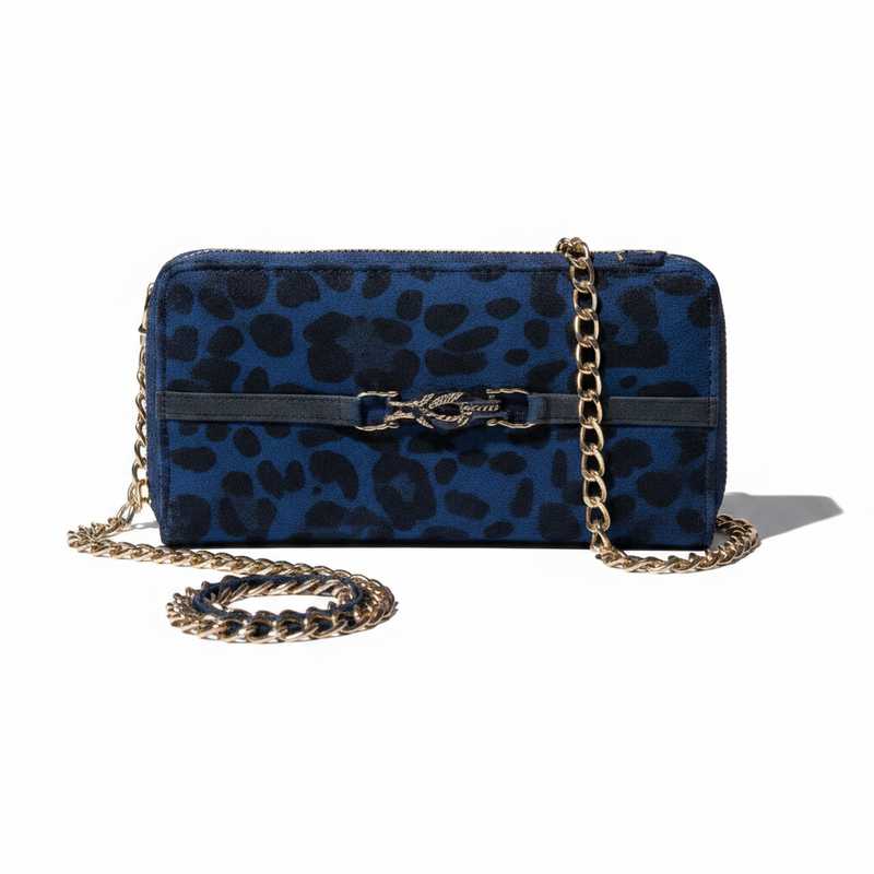 Leopard Print Blue Wallet