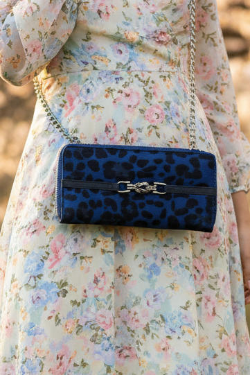 Leopard Print Blue Wallet