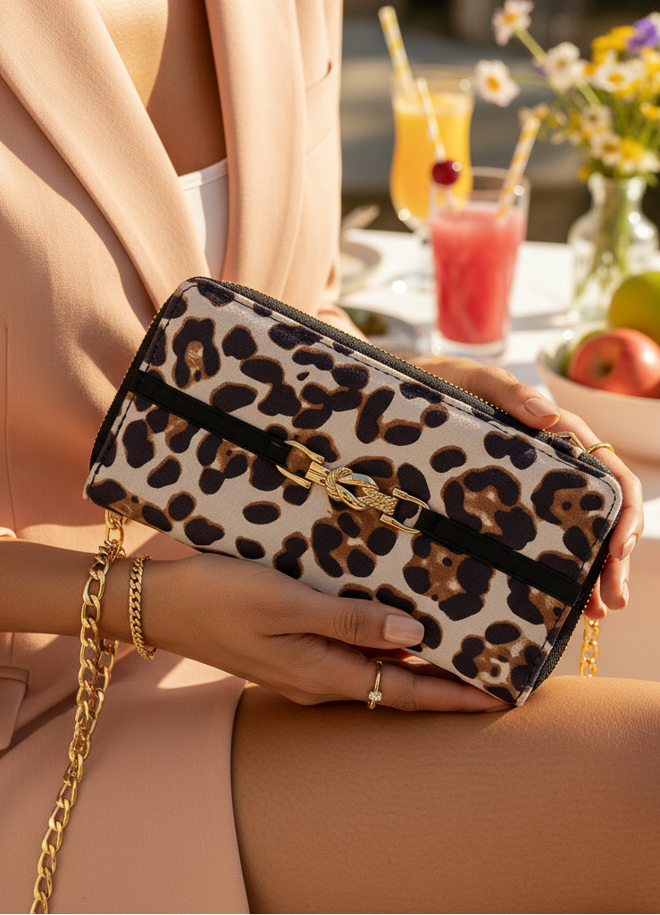 Leopard Print Offwhite Wallet