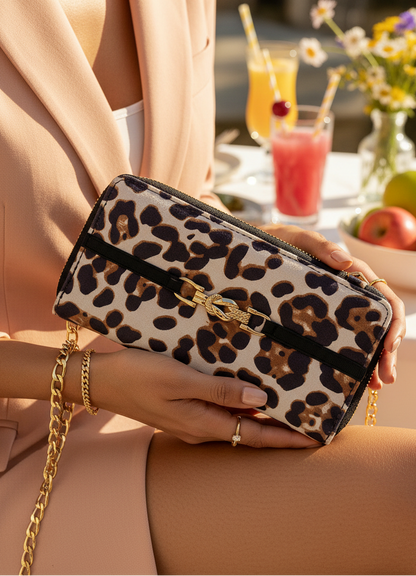 Leopard Print Offwhite Wallet