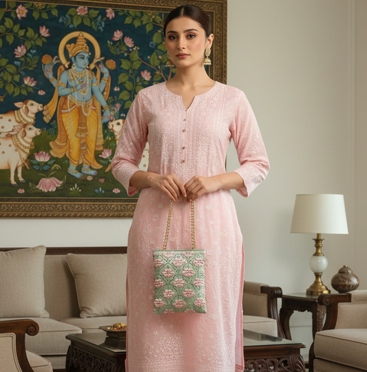 Green Lotus pita work handbag