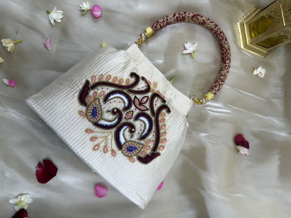 Mayura White Handbag