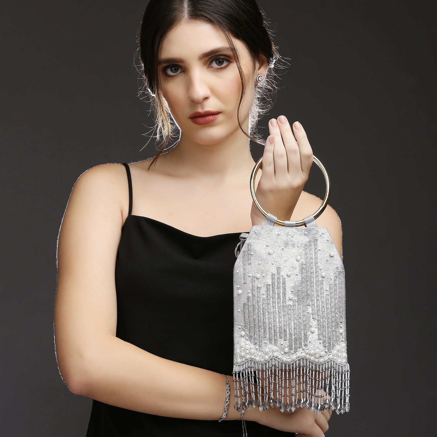 Mia Silver Mini Handbag