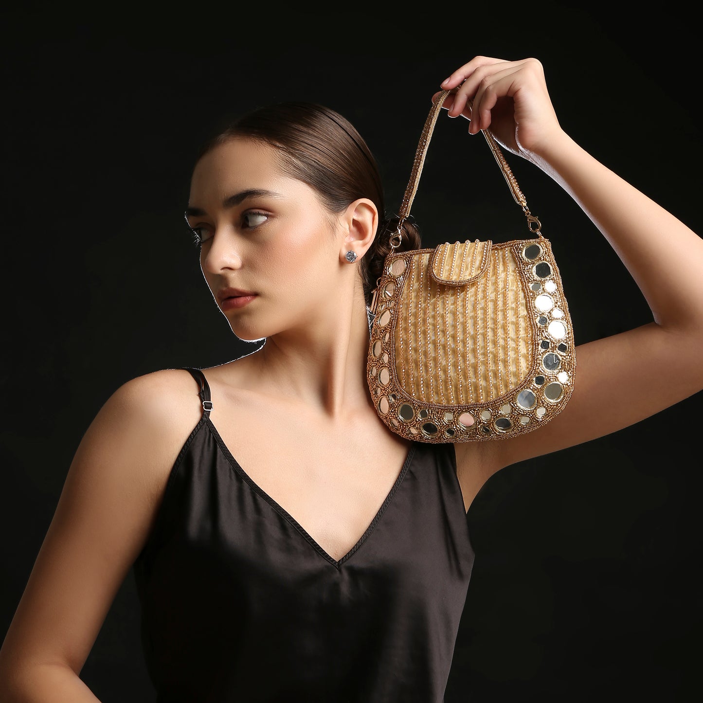 Mirror Gold Mini Handbag