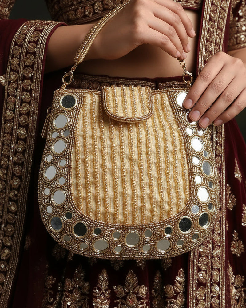 Mirror Gold Mini Handbag