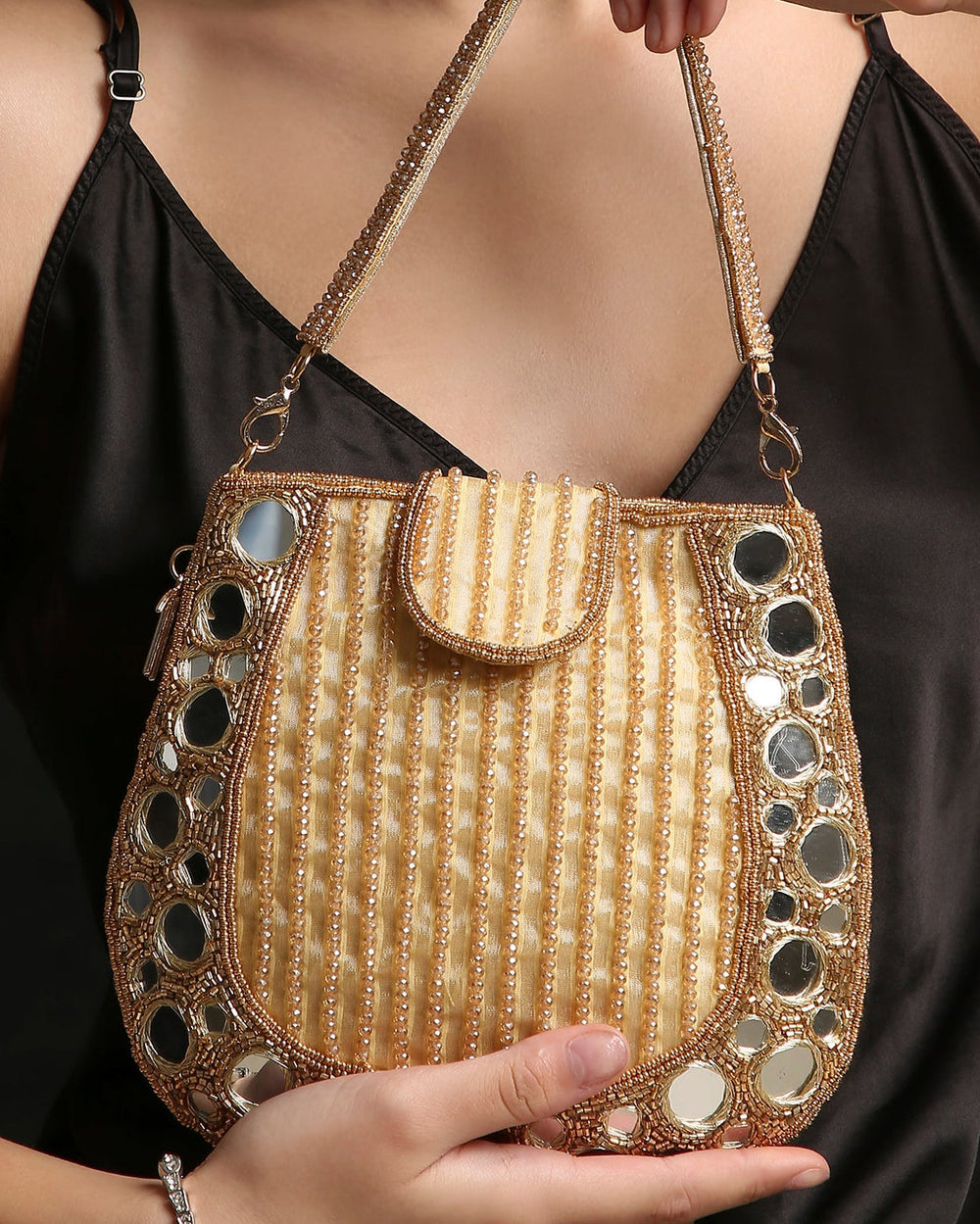 Mirror Gold Mini Handbag