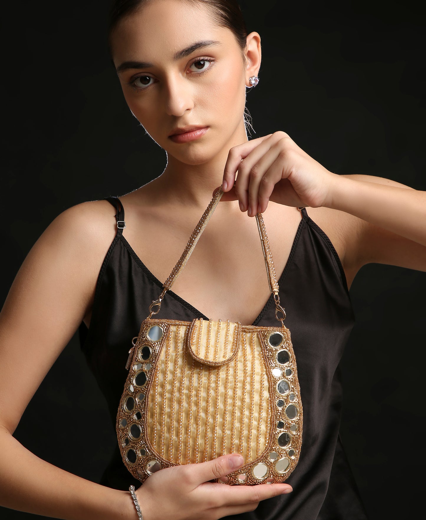 Mirror Gold Mini Handbag