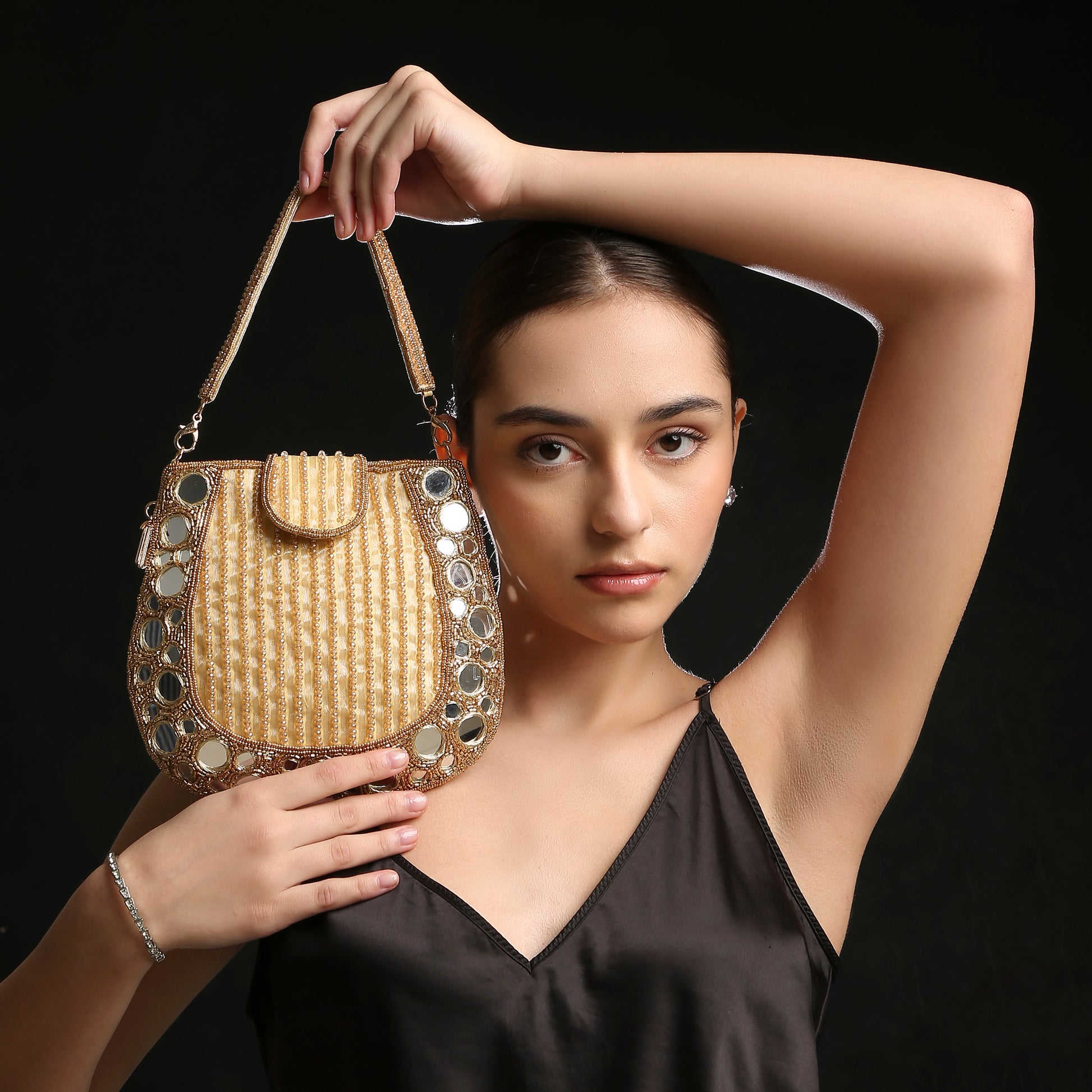 Mirror Gold Mini Handbag