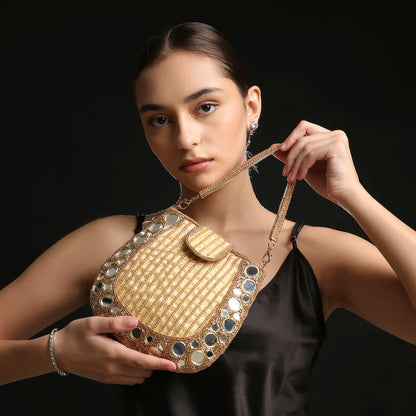 Mirror Gold Mini Handbag