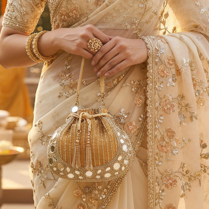 Mirror Gold-Silver Potli