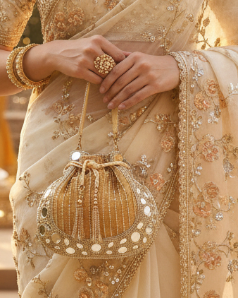 Mirror Gold-Silver Potli