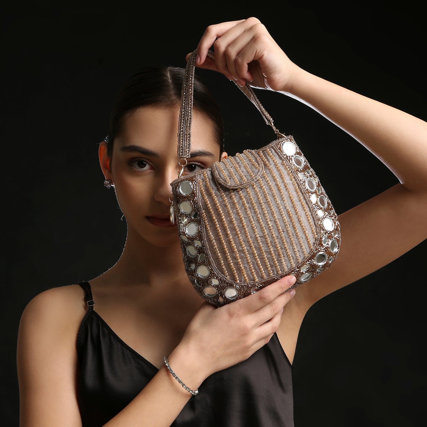 Mirror Rose Gold Mini Handbag