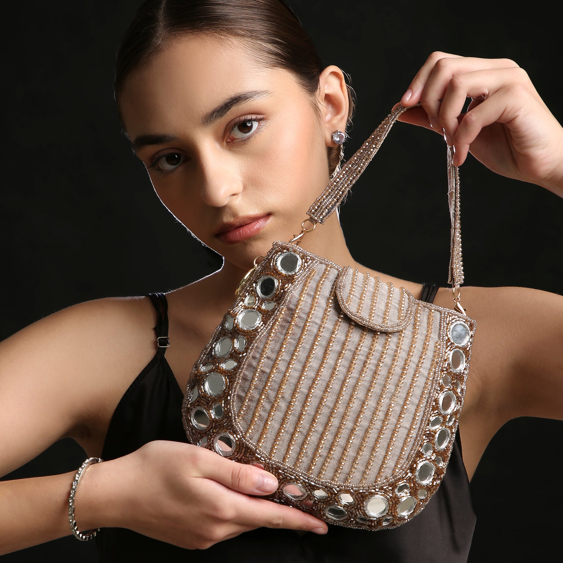 Mirror Rose Gold Mini Handbag